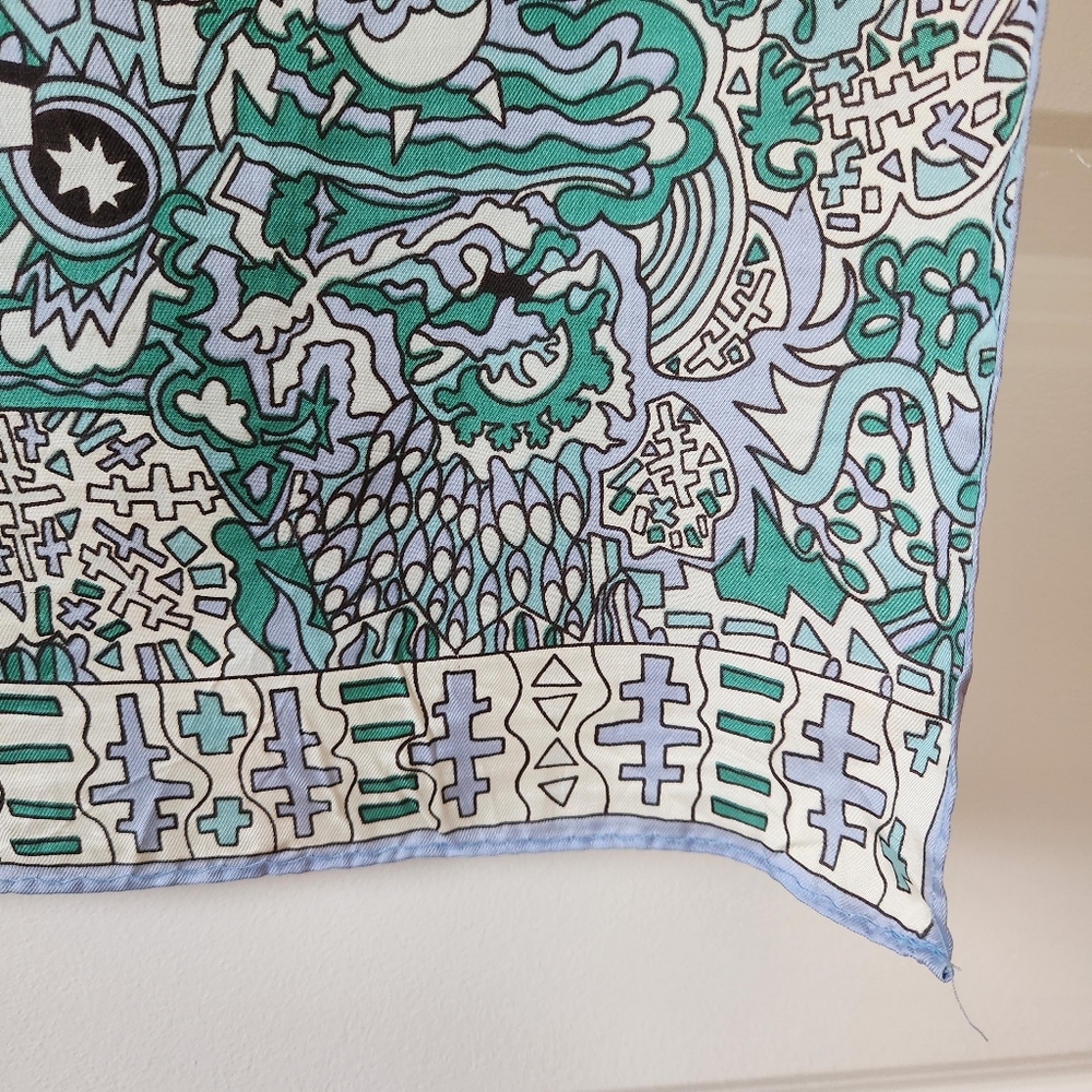 Vintage Geometric Design Rectangular Polyester Sc… - image 5